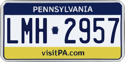 PA license plate LMH2957