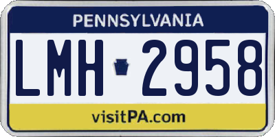 PA license plate LMH2958