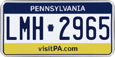 PA license plate LMH2965