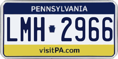 PA license plate LMH2966