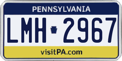 PA license plate LMH2967