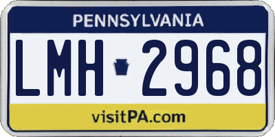 PA license plate LMH2968