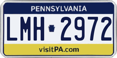 PA license plate LMH2972