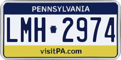 PA license plate LMH2974