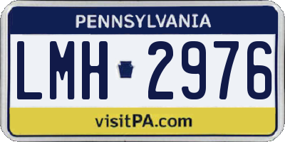 PA license plate LMH2976