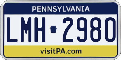 PA license plate LMH2980