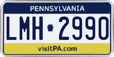 PA license plate LMH2990
