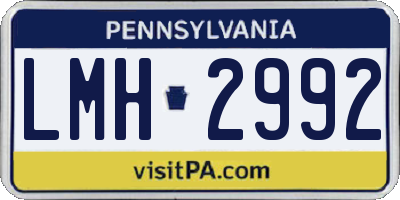 PA license plate LMH2992