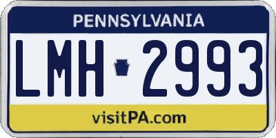PA license plate LMH2993