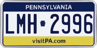 PA license plate LMH2996