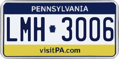 PA license plate LMH3006
