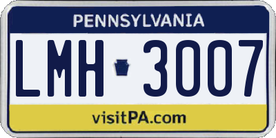 PA license plate LMH3007