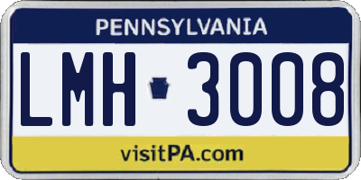 PA license plate LMH3008
