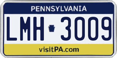 PA license plate LMH3009