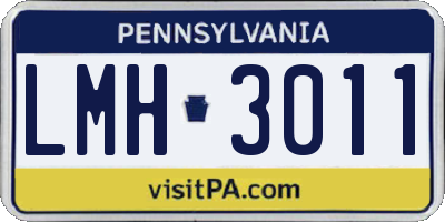 PA license plate LMH3011