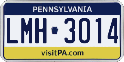 PA license plate LMH3014