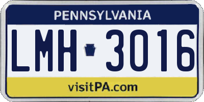 PA license plate LMH3016