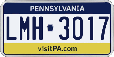 PA license plate LMH3017