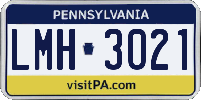 PA license plate LMH3021