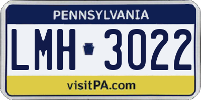PA license plate LMH3022