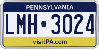 PA license plate LMH3024