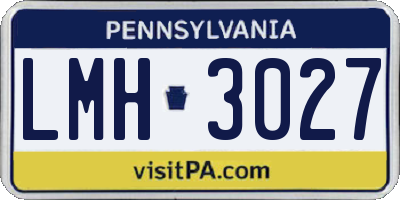 PA license plate LMH3027