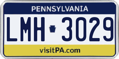 PA license plate LMH3029