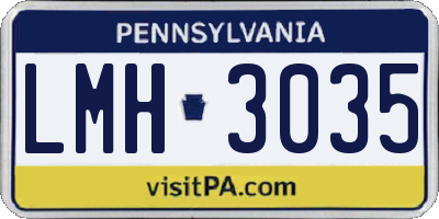 PA license plate LMH3035