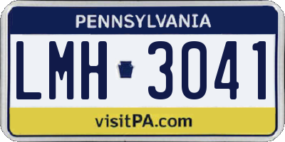 PA license plate LMH3041