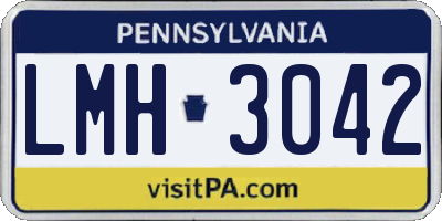 PA license plate LMH3042