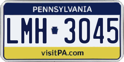 PA license plate LMH3045