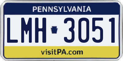 PA license plate LMH3051