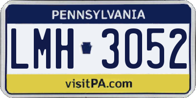 PA license plate LMH3052