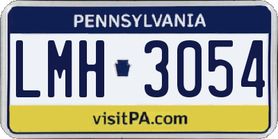 PA license plate LMH3054