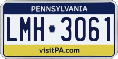 PA license plate LMH3061