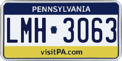 PA license plate LMH3063