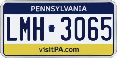 PA license plate LMH3065