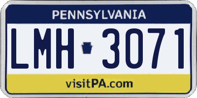 PA license plate LMH3071