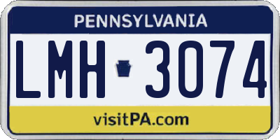 PA license plate LMH3074