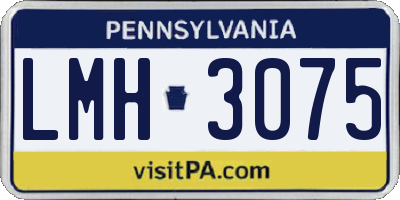 PA license plate LMH3075
