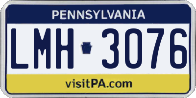 PA license plate LMH3076