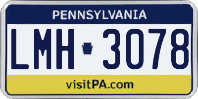 PA license plate LMH3078