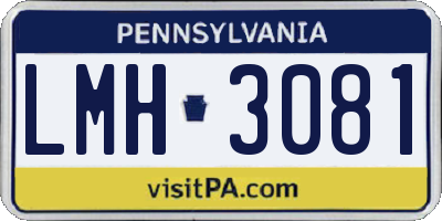 PA license plate LMH3081