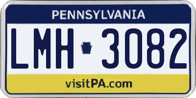 PA license plate LMH3082