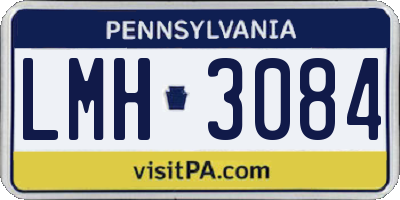 PA license plate LMH3084