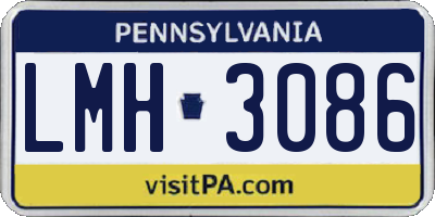PA license plate LMH3086