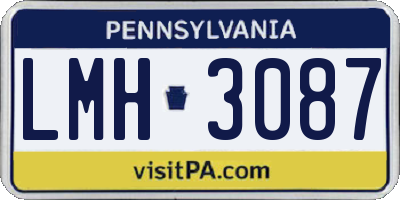 PA license plate LMH3087