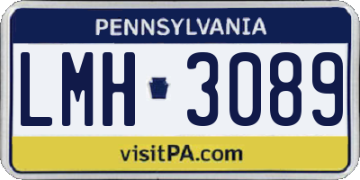 PA license plate LMH3089