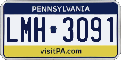 PA license plate LMH3091