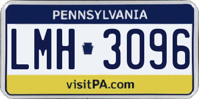 PA license plate LMH3096